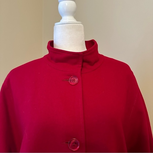 Kristen Blake 100% Merino Wool Dolman Sleeve Red Vintage Jacket Coat - Medium - Picture 2 of 14